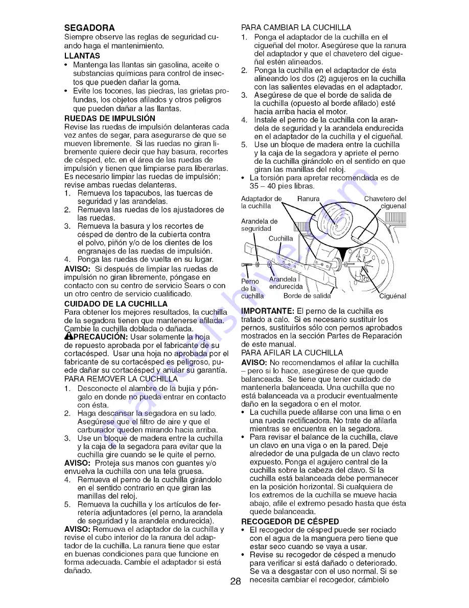 Craftsman 917.376050 Owner'S Manual Download Page 28