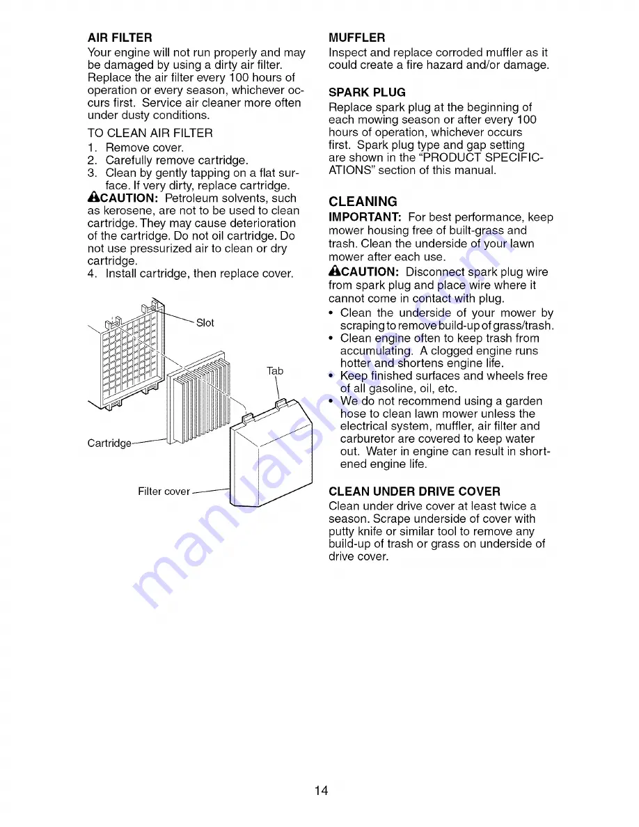 Craftsman 917.376091 Owner'S Manual Download Page 14