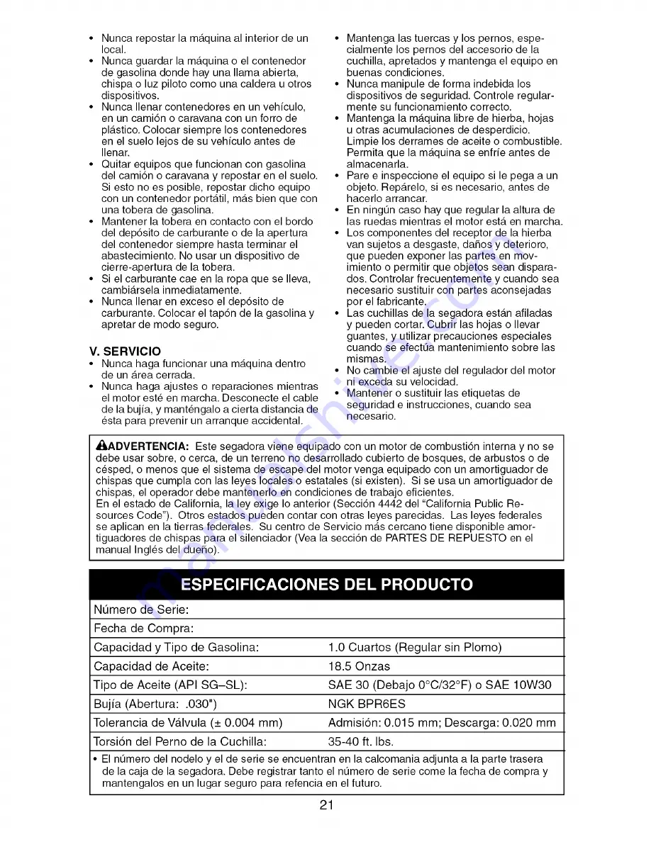 Craftsman 917.376091 Owner'S Manual Download Page 21