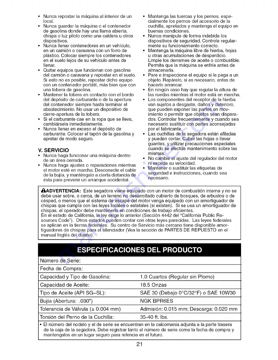 Craftsman 917.376092 Owner'S Manual Download Page 21