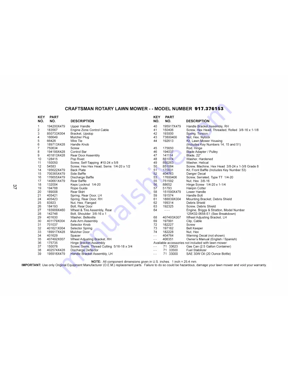 Craftsman 917.376153 Скачать руководство пользователя страница 37