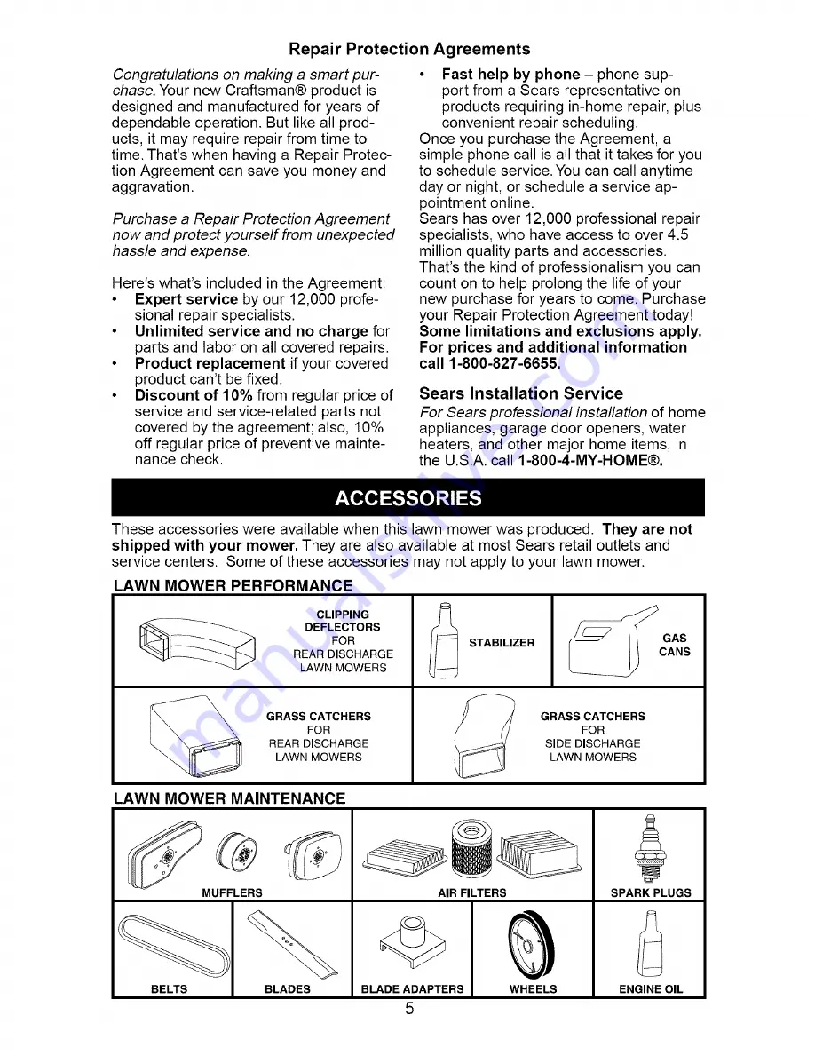 Craftsman 917.376164 Owner'S Manual Download Page 5