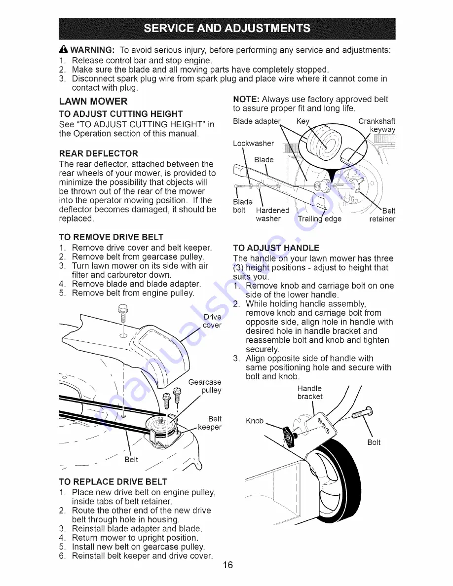 Craftsman 917.376220 Owner'S Manual Download Page 16