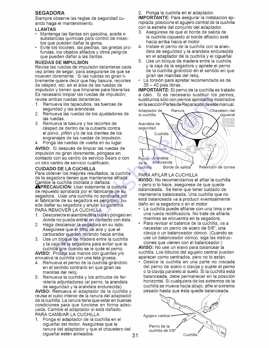 Craftsman 917.376222 Owner'S Manual Download Page 31