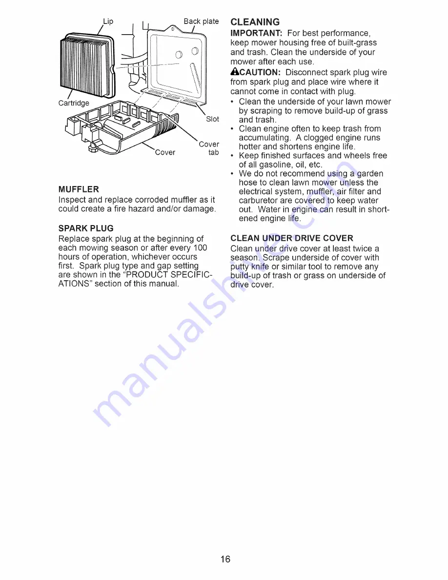 Craftsman 917.376241 Owner'S Manual Download Page 16