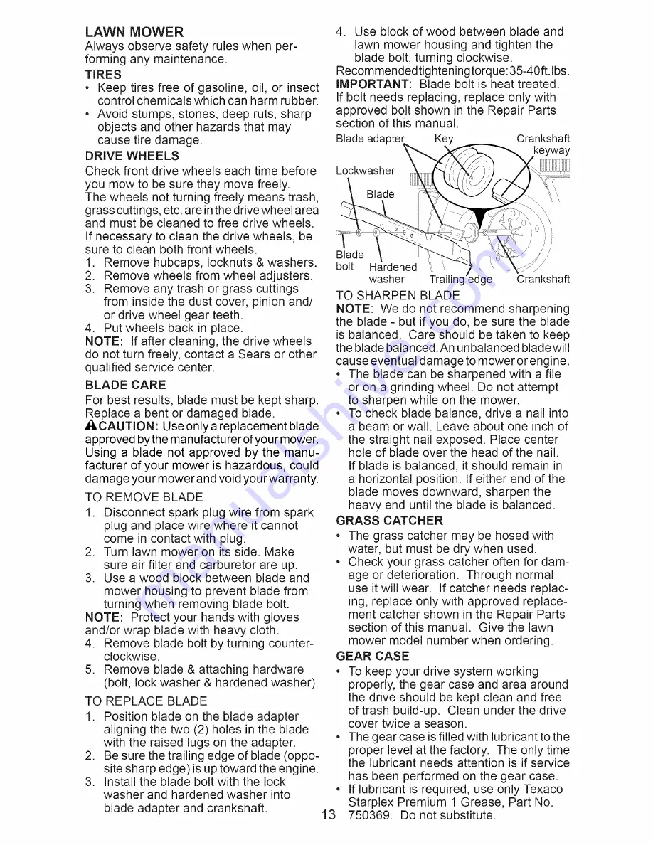 Craftsman 917.376451 Owner'S Manual Download Page 13