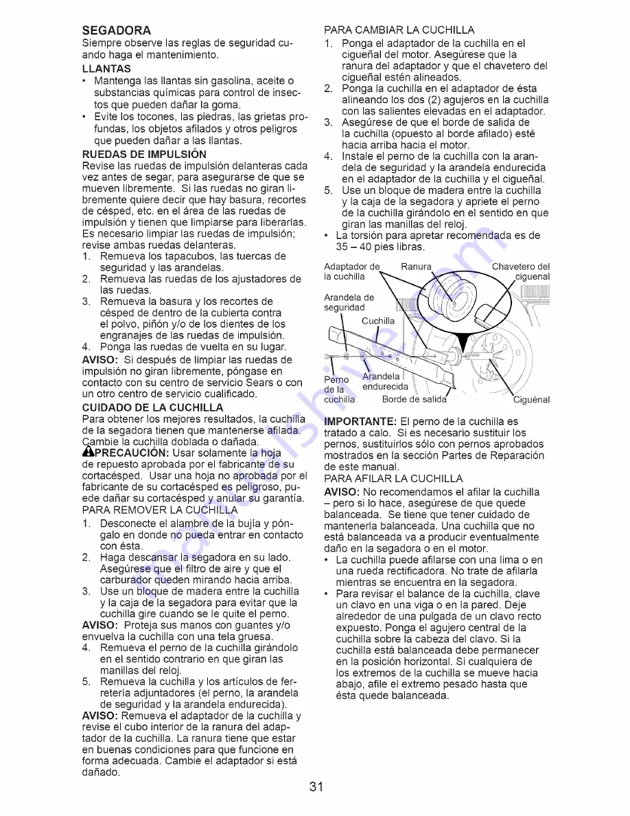 Craftsman 917.376451 Owner'S Manual Download Page 31