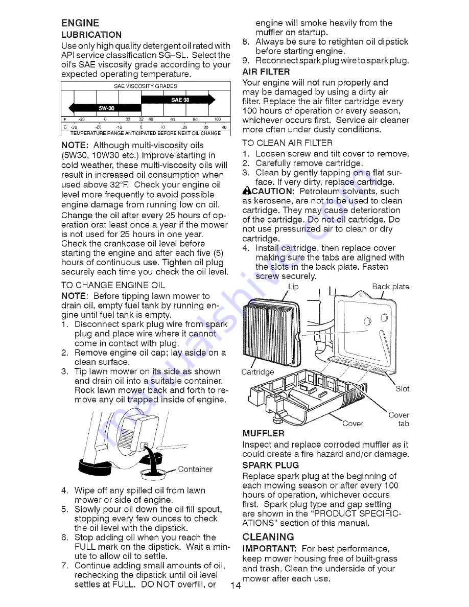 Craftsman 917.376461 Owner'S Manual Download Page 14