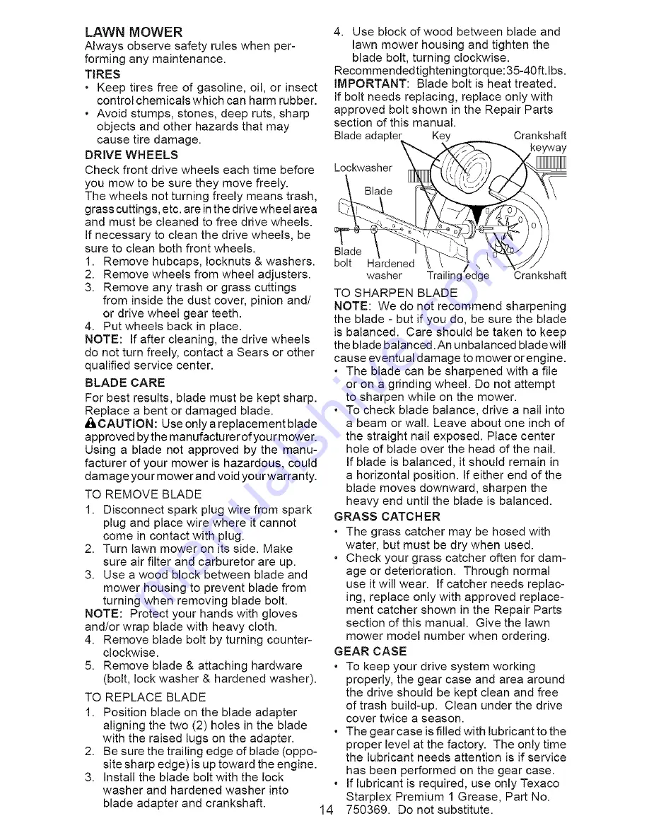 Craftsman 917.376482 Owner'S Manual Download Page 14