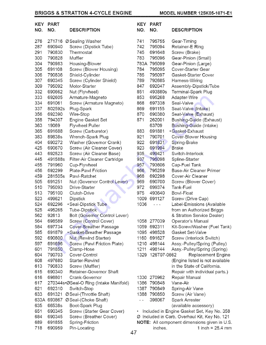 Craftsman 917.376482 Owner'S Manual Download Page 47