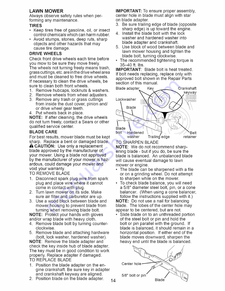 Craftsman 917.376533 Owner'S Manual Download Page 14