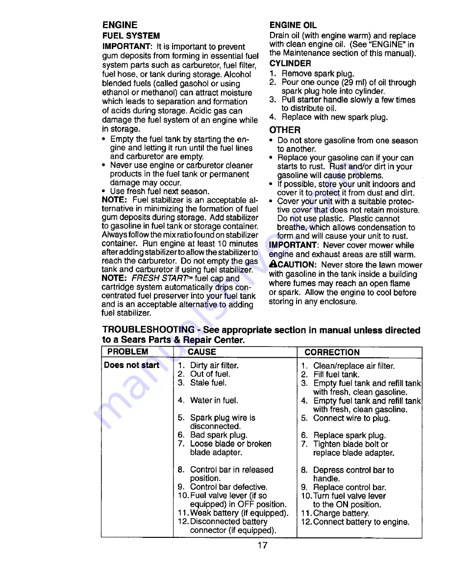 Craftsman 917.376571 Owner'S Manual Download Page 17