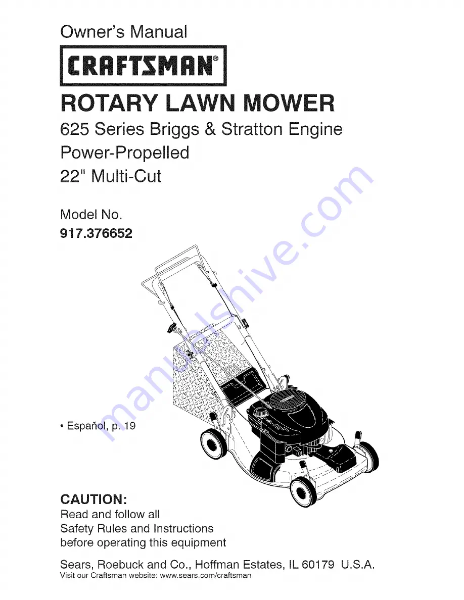 Craftsman 917.376652 Скачать руководство пользователя страница 1