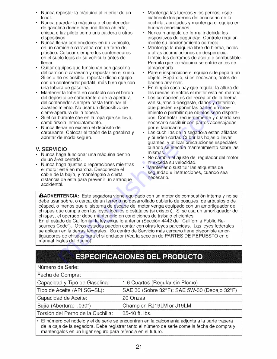 Craftsman 917.376653 Owner'S Manual Download Page 21