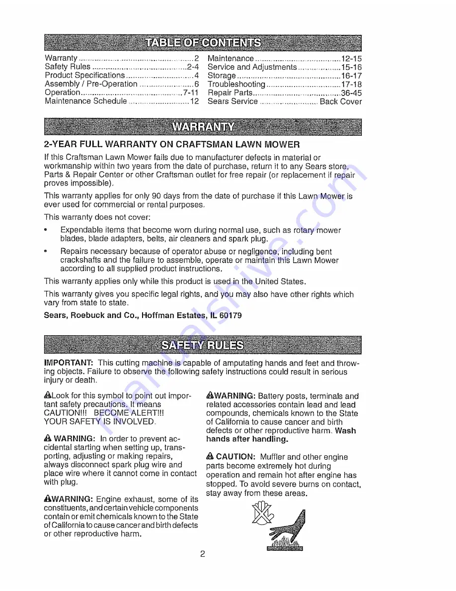 Craftsman 917.376658 Owner'S Manual Download Page 2