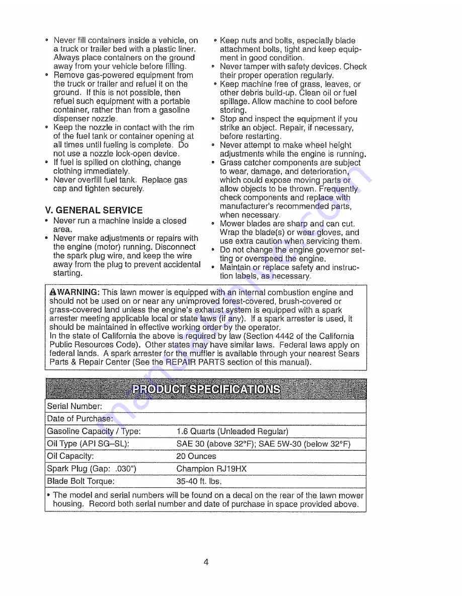 Craftsman 917.376658 Owner'S Manual Download Page 4