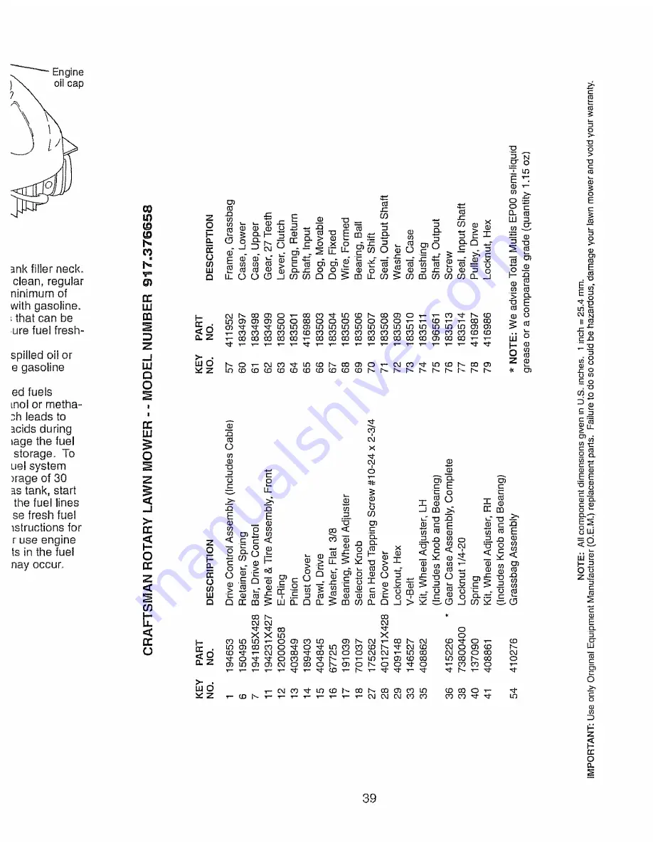 Craftsman 917.376658 Owner'S Manual Download Page 39