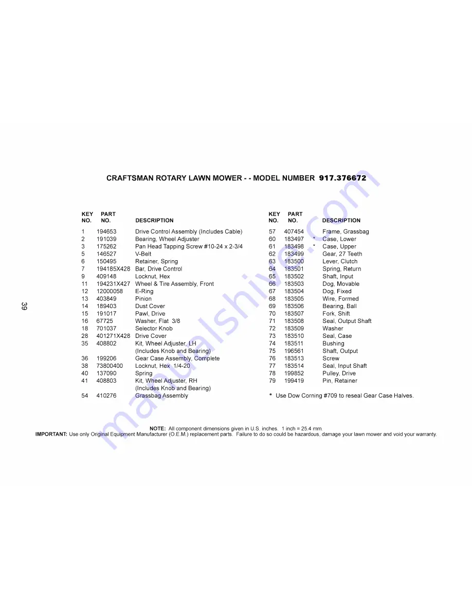 Craftsman 917.376672 Owner'S Manual Download Page 39