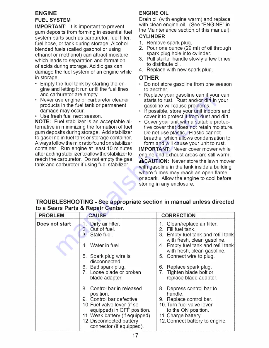 Craftsman 917.376678 Owner'S Manual Download Page 17