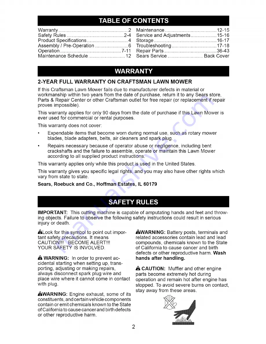 Craftsman 917.376735 Owner'S Manual Download Page 2