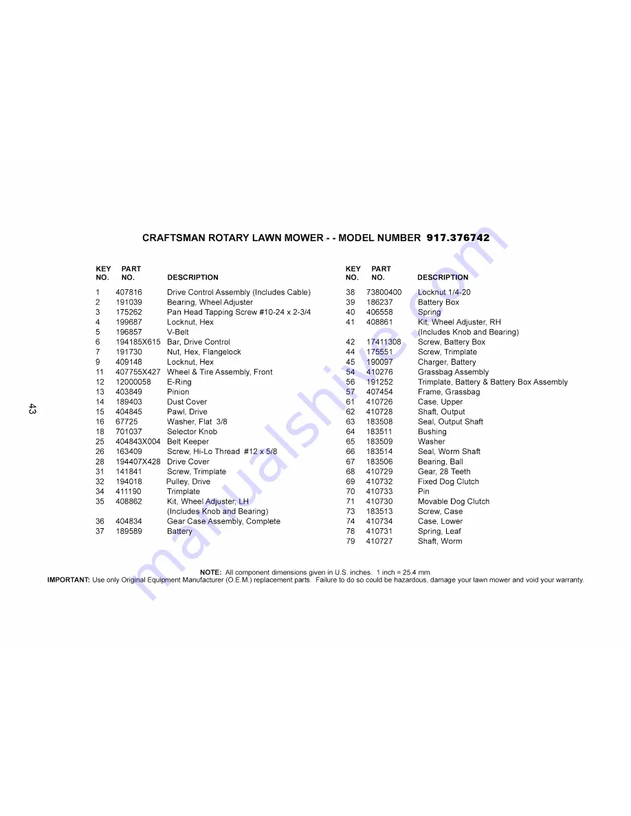 Craftsman 917.376742 Owner'S Manual Download Page 43