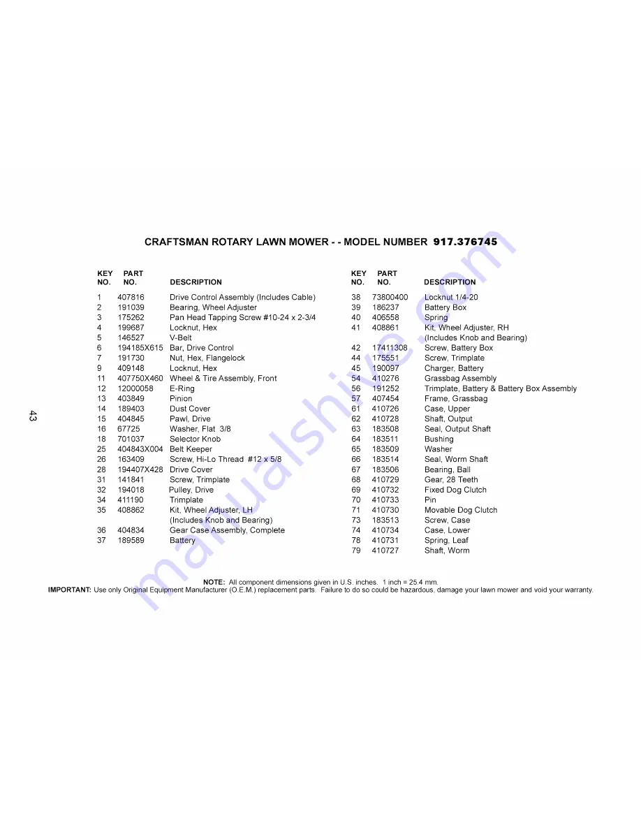 Craftsman 917.376745 Owner'S Manual Download Page 43