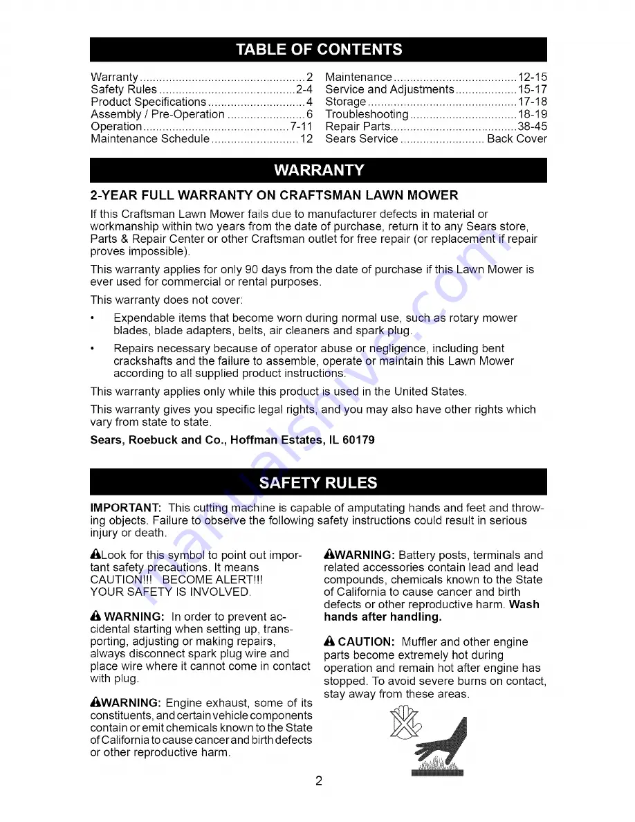 Craftsman 917.376781 Owner'S Manual Download Page 2