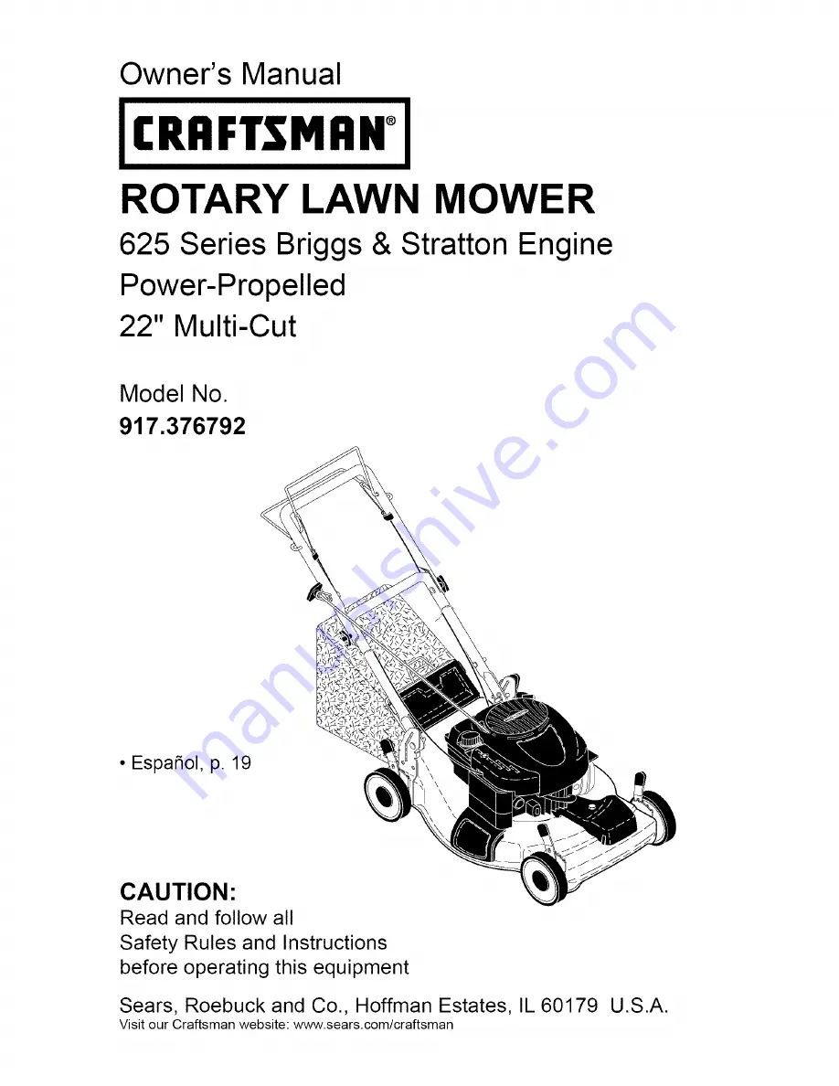 Craftsman 917.376792 Скачать руководство пользователя страница 1