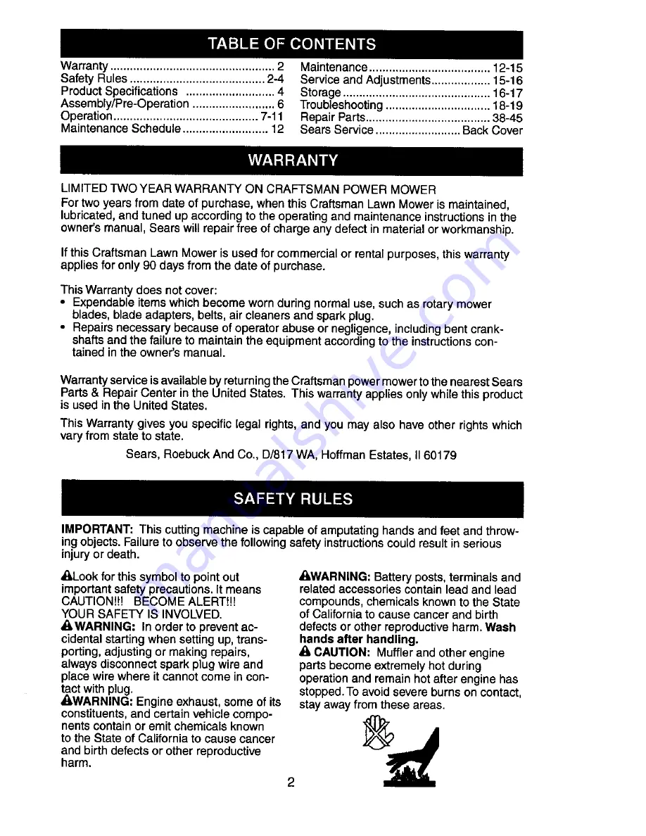 Craftsman 917.377060 Owner'S Manual Download Page 2