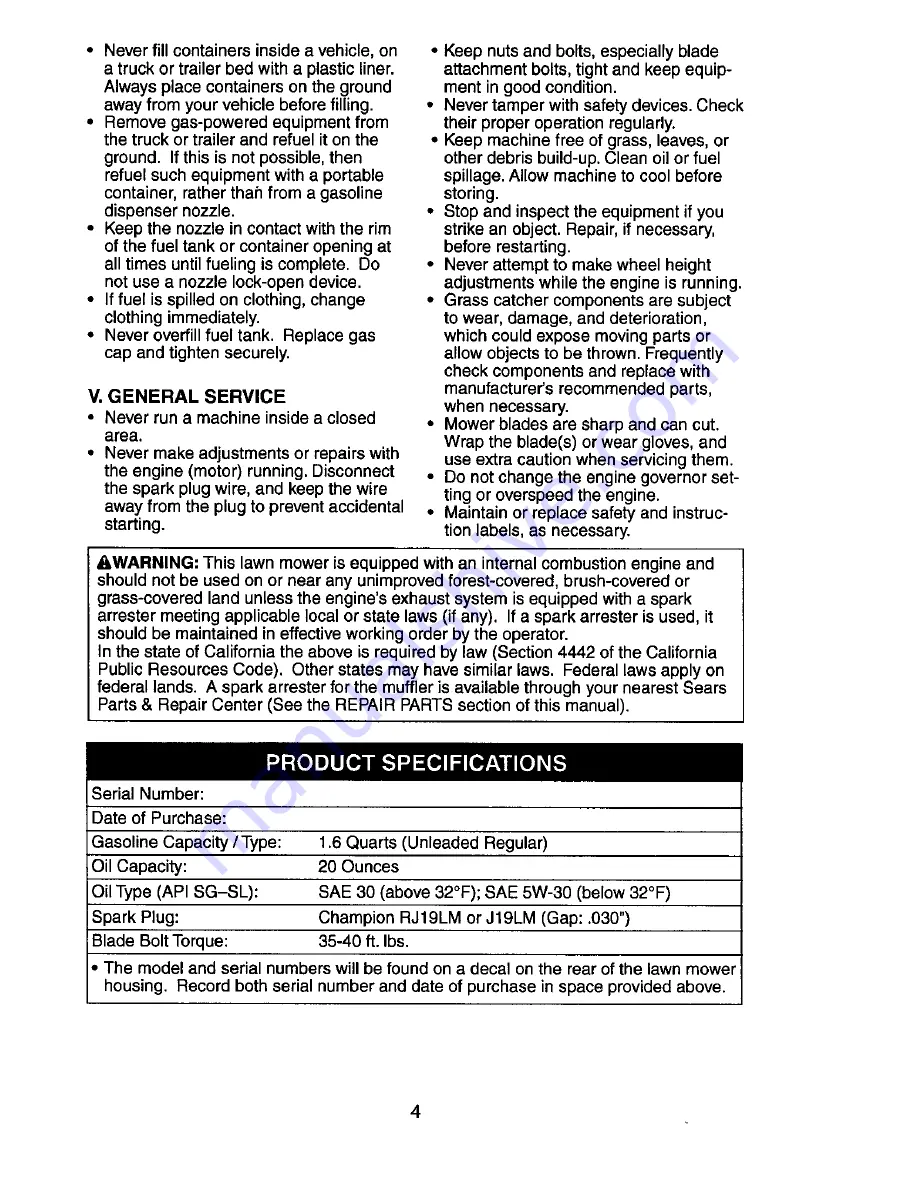 Craftsman 917.377060 Owner'S Manual Download Page 4