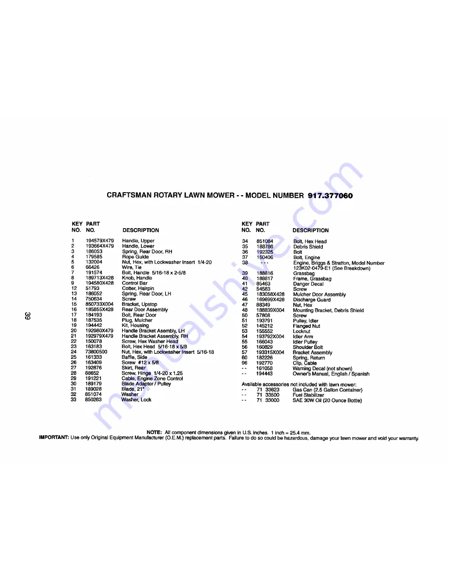 Craftsman 917.377060 Owner'S Manual Download Page 39