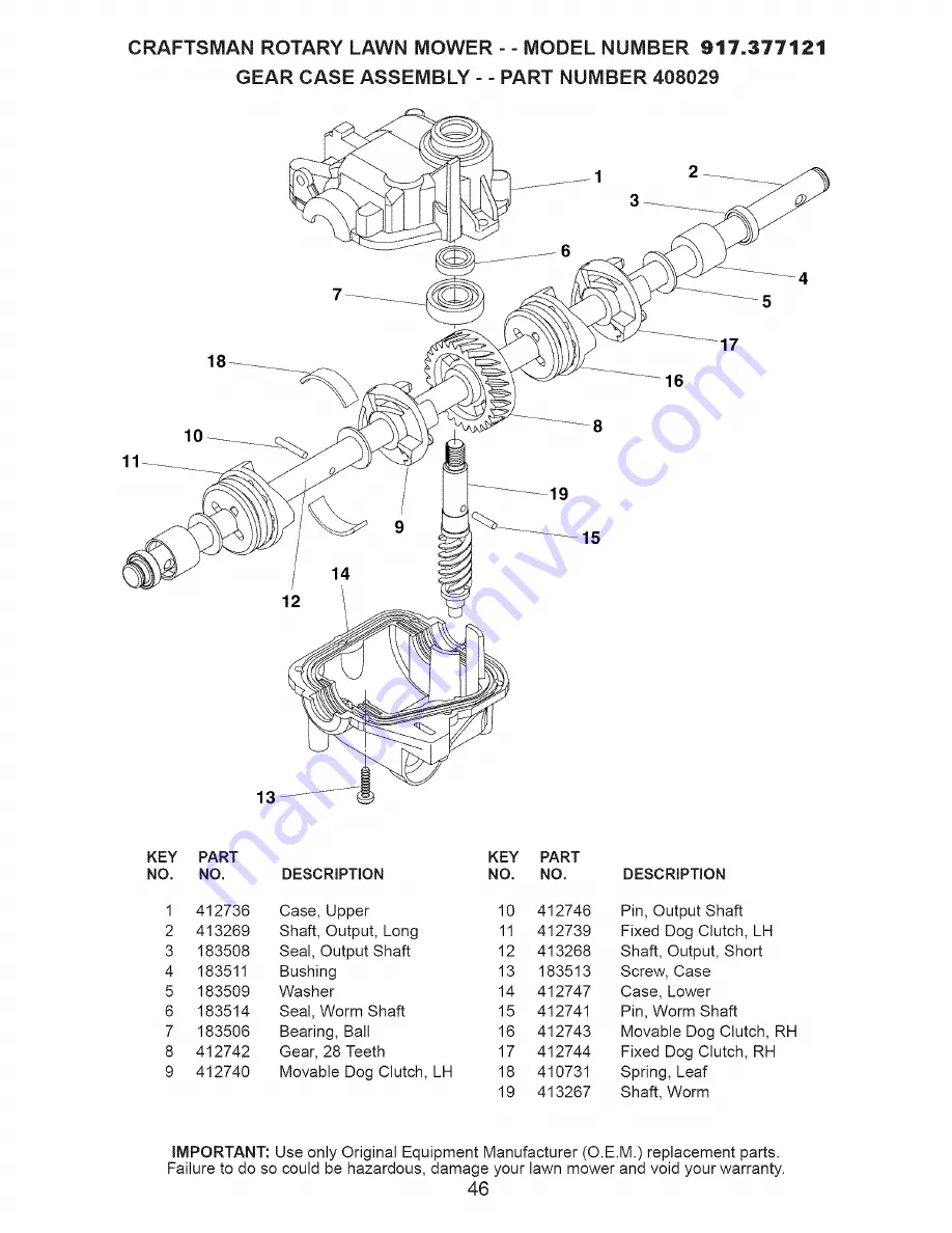 Craftsman 917.377121 Owner'S Manual Download Page 46