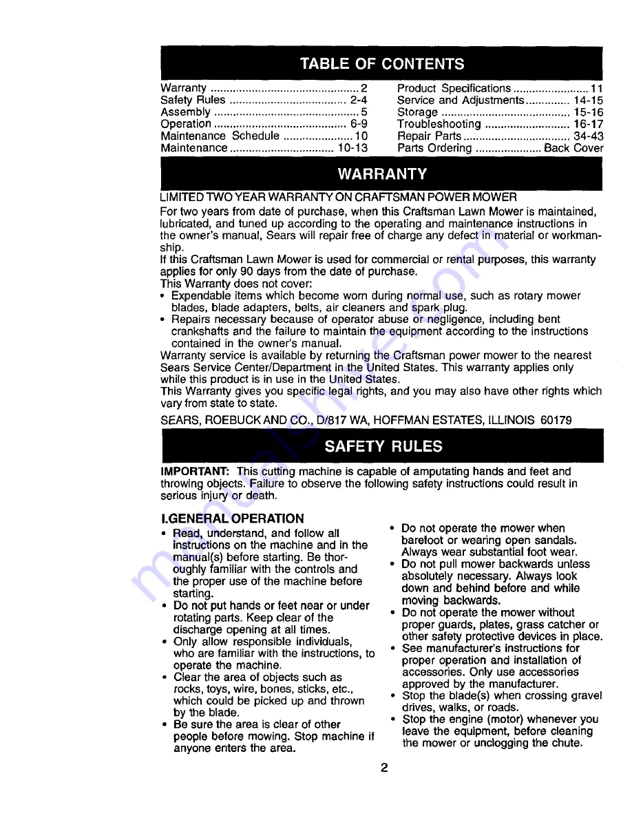 Craftsman 917.377132 Owner'S Manual Download Page 2