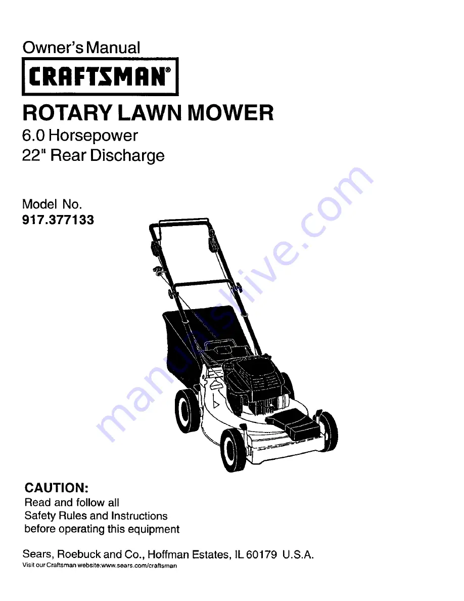 Craftsman 917.377133 Скачать руководство пользователя страница 1