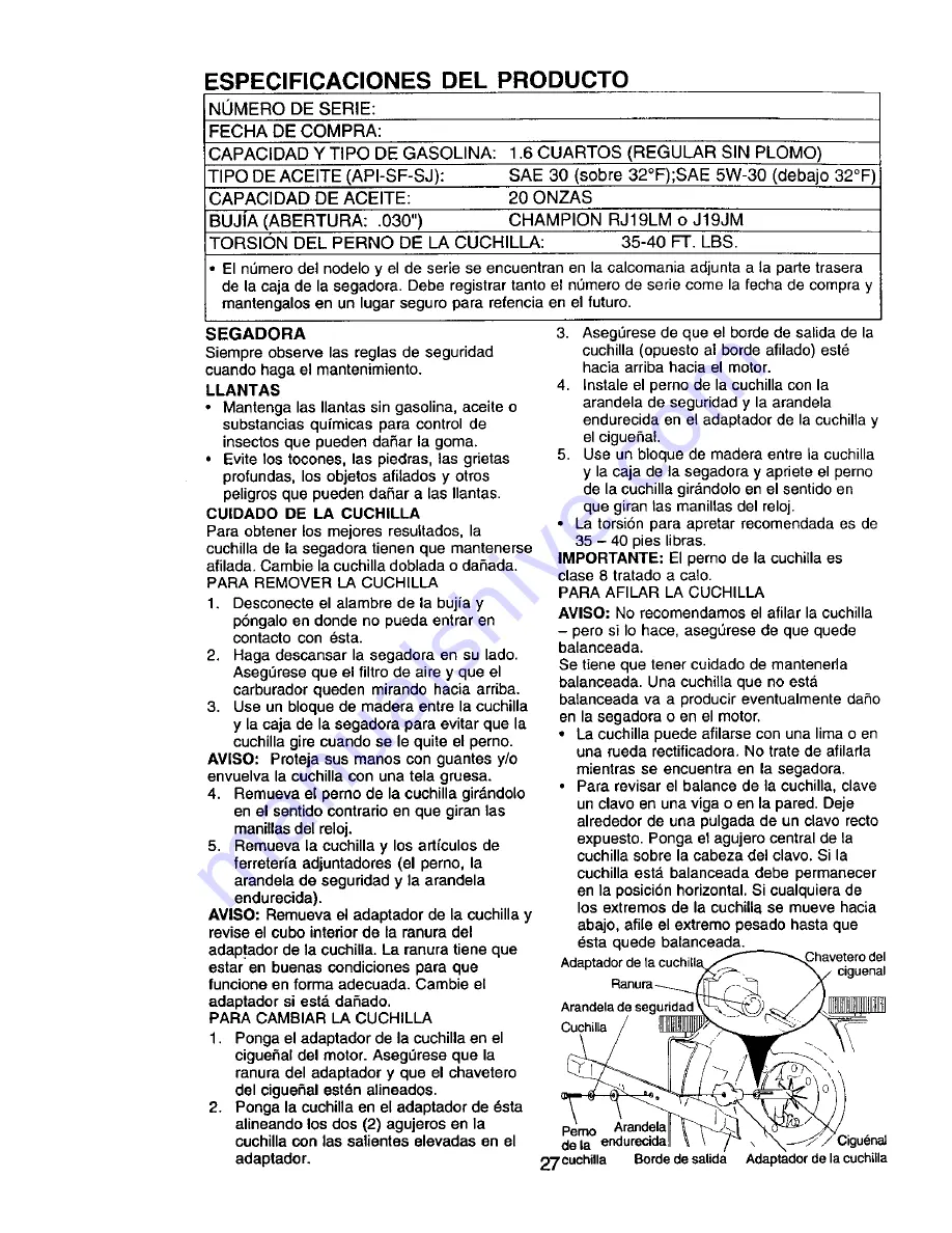 Craftsman 917.377152 Owner'S Manual Download Page 27