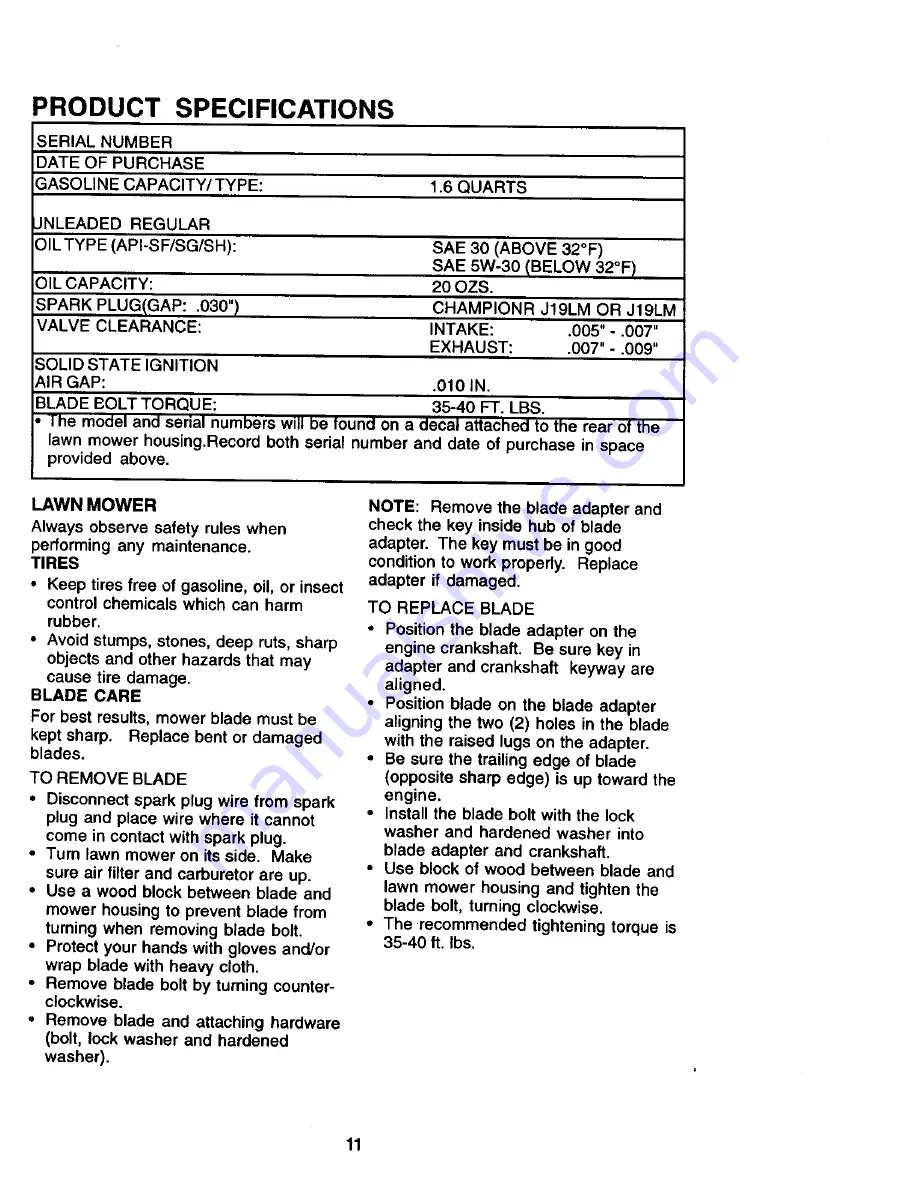 Craftsman 917.377170 Owner'S Manual Download Page 11