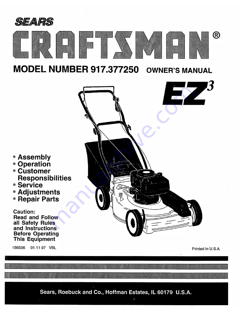 Craftsman 917.377250 Owner'S Manual Download Page 1