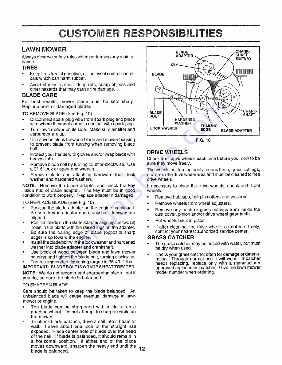 Craftsman 917.377250 Owner'S Manual Download Page 12