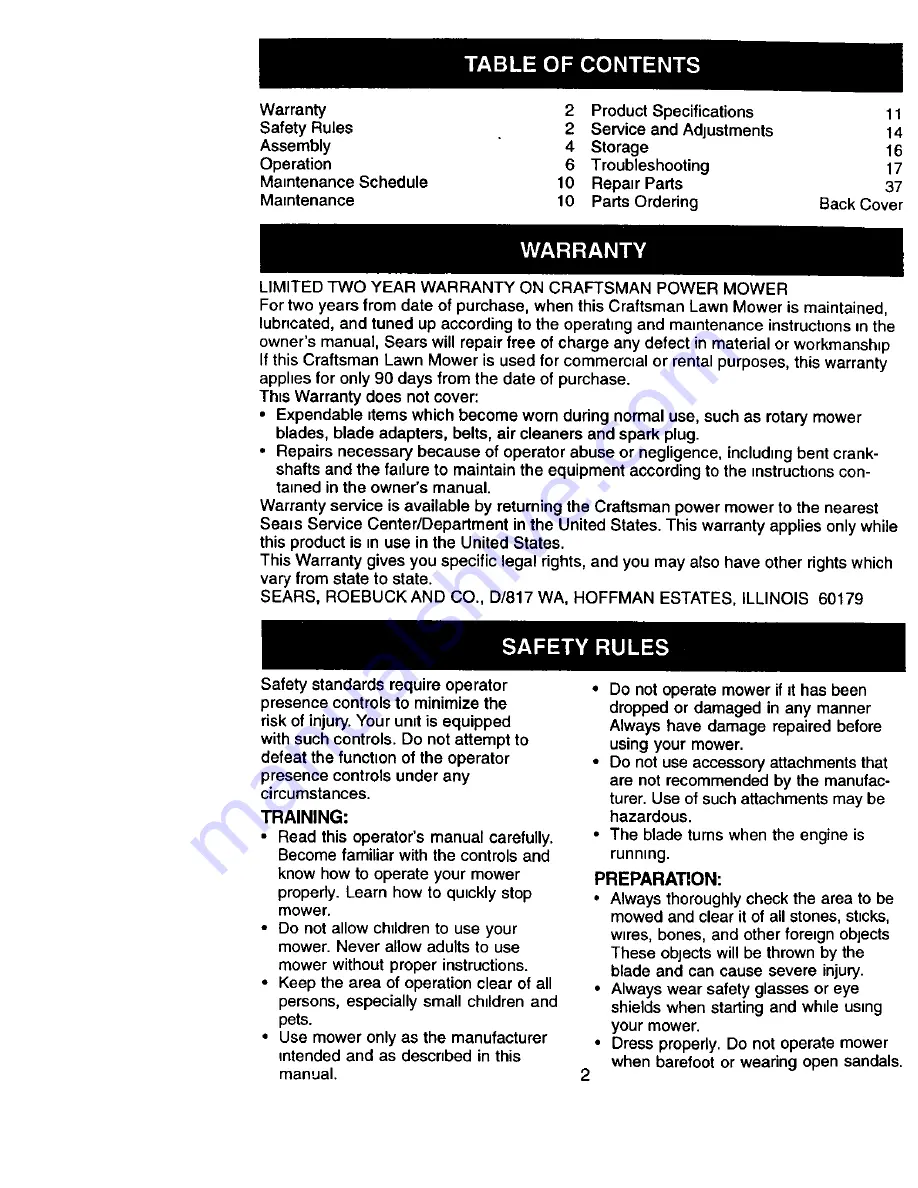 Craftsman 917.377545 Owner'S Manual Download Page 2