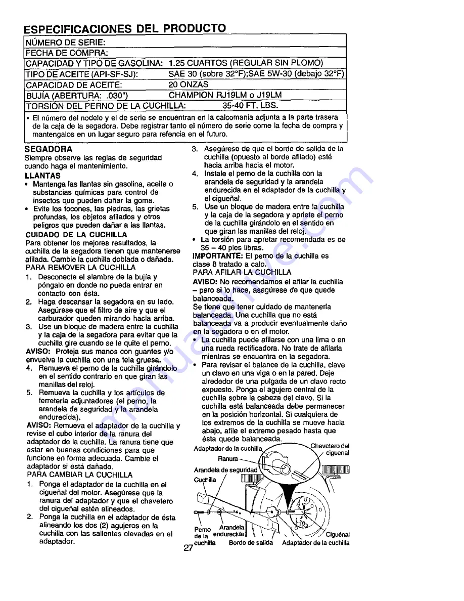 Craftsman 917.377576 Owner'S Manual Download Page 27