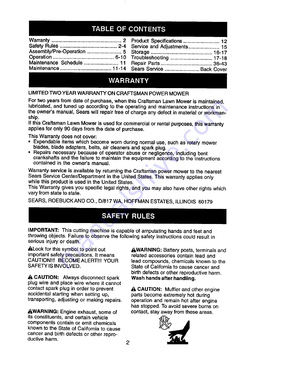 Craftsman 917.377650 Owner'S Manual Download Page 2