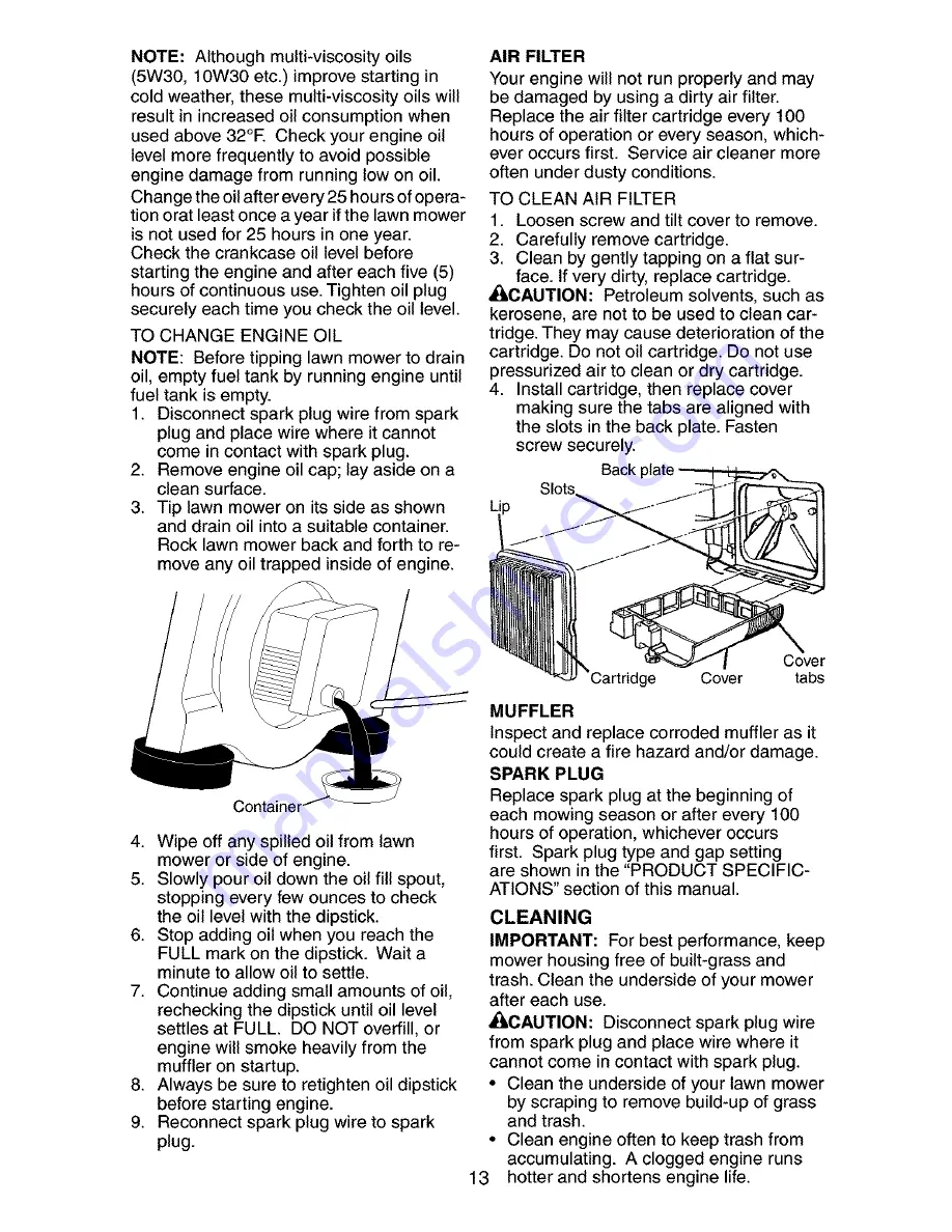 Craftsman 917.377663 Owner'S Manual Download Page 13