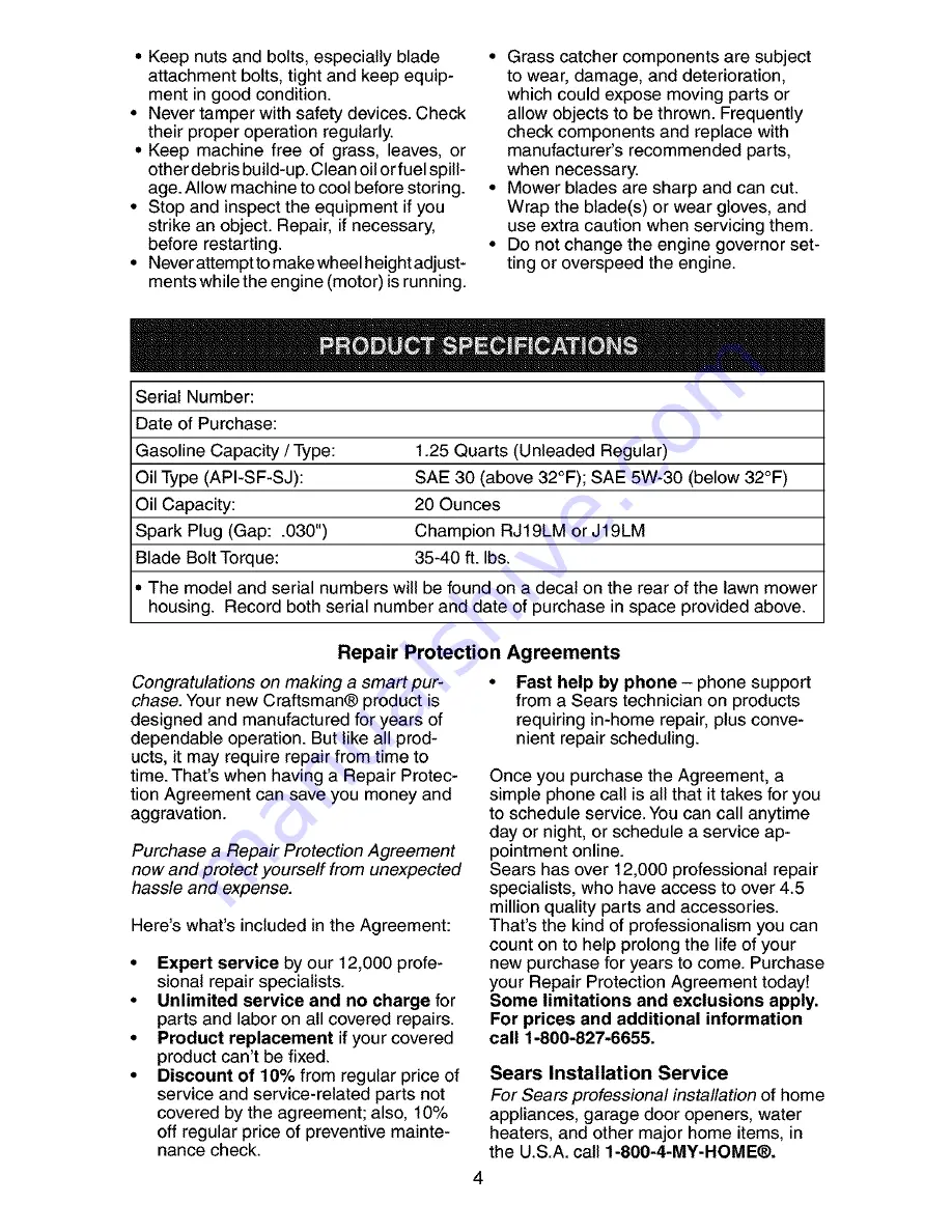 Craftsman 917.377680 Owner'S Manual Download Page 4