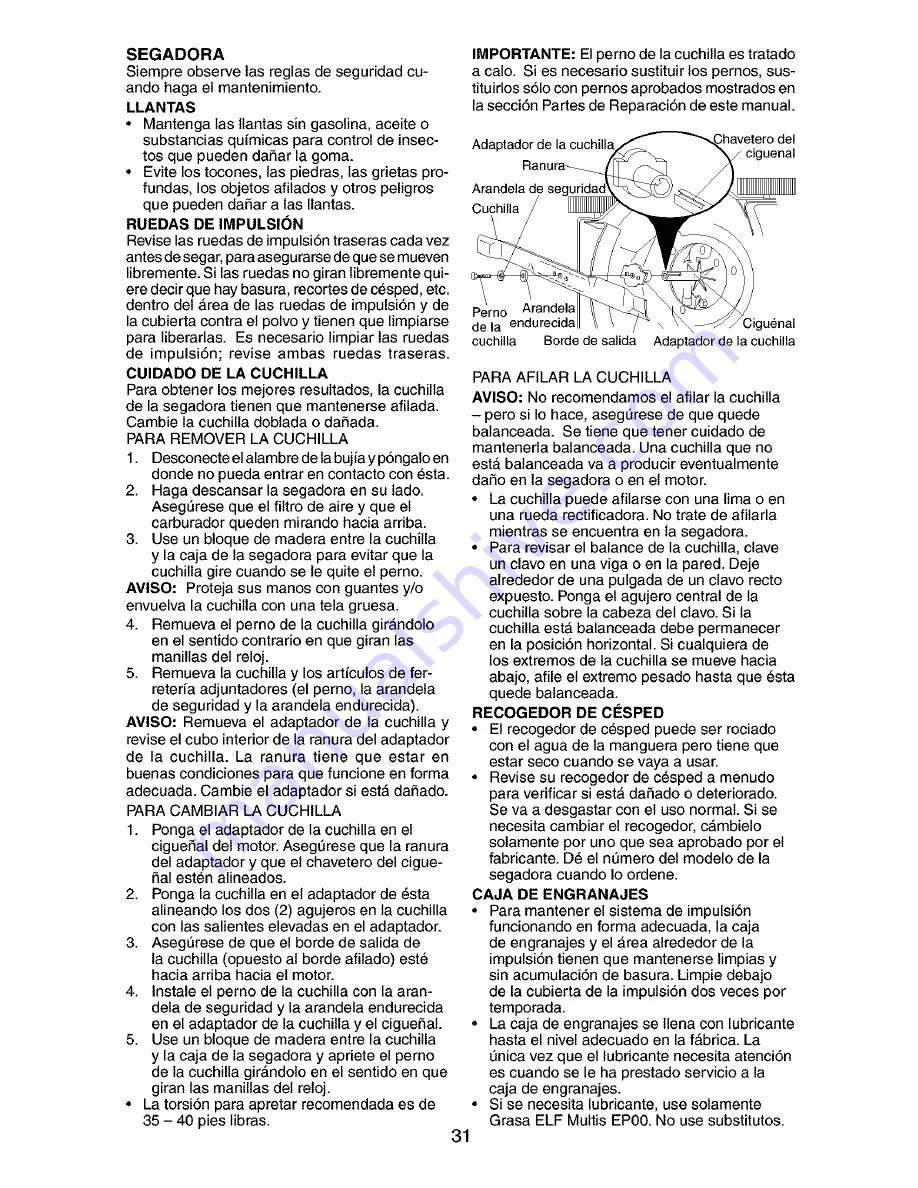 Craftsman 917.377820 Owner'S Manual Download Page 31