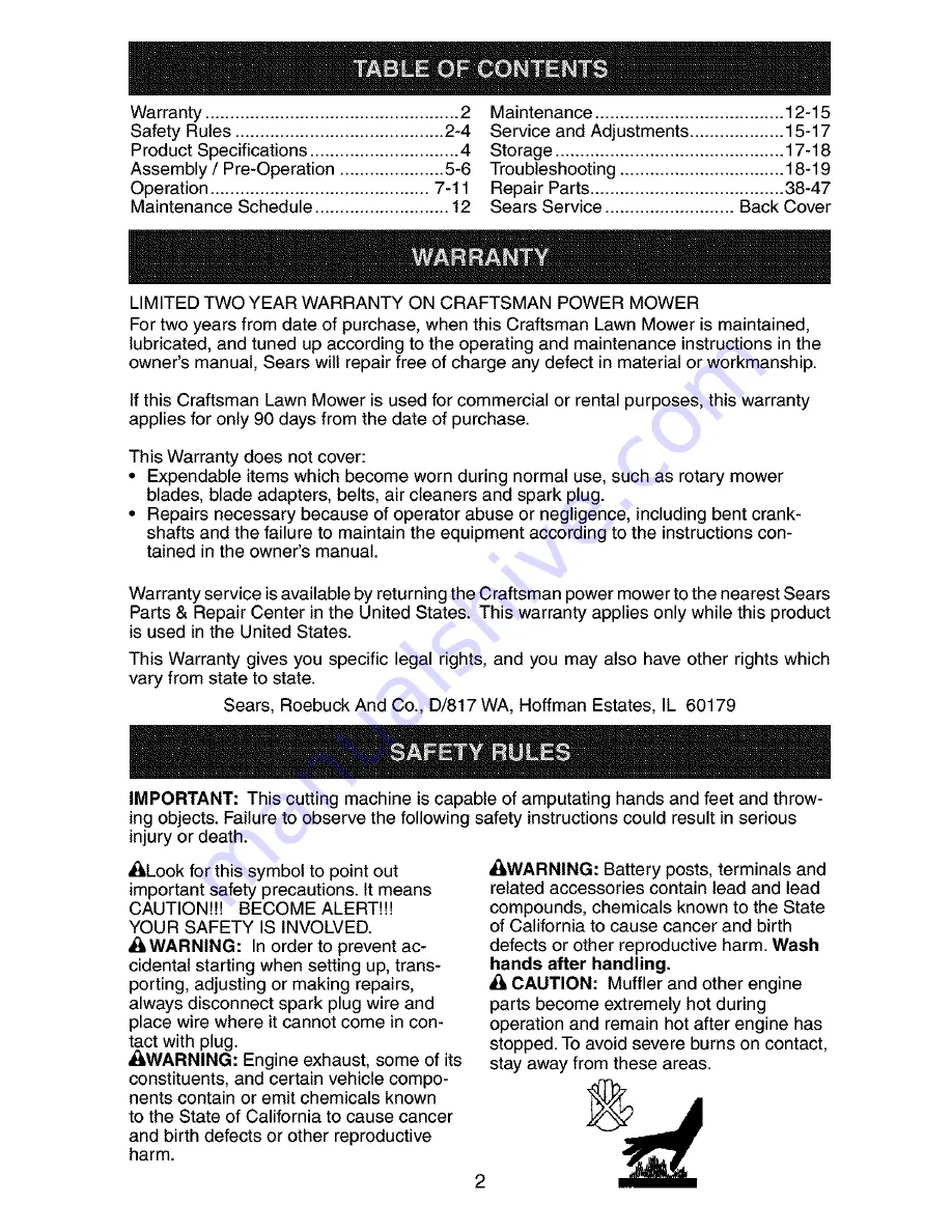 Craftsman 917.377843 Owner'S Manual Download Page 2