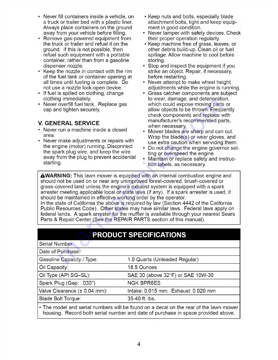 Craftsman 917.377891 Owner'S Manual Download Page 4