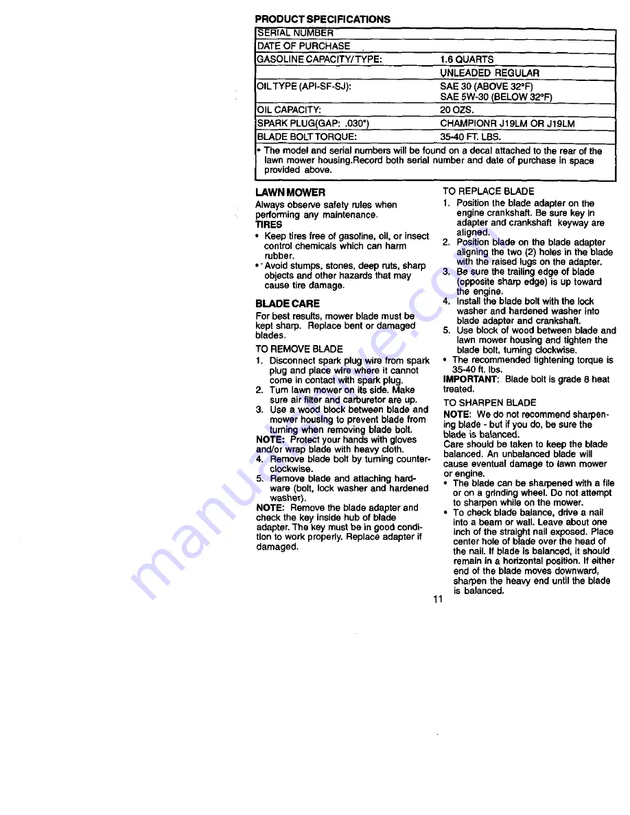 Craftsman 917.378070 Owner'S Manual Download Page 11