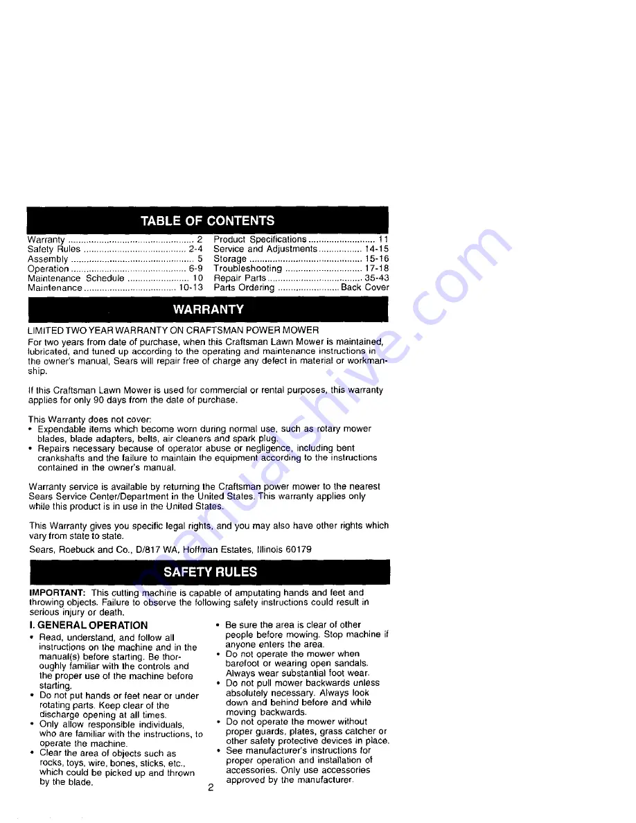 Craftsman 917.378411 Owner'S Manual Download Page 2