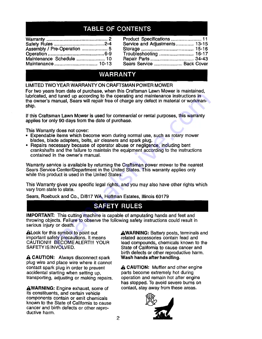 Craftsman 917.378440 Owner'S Manual Download Page 2