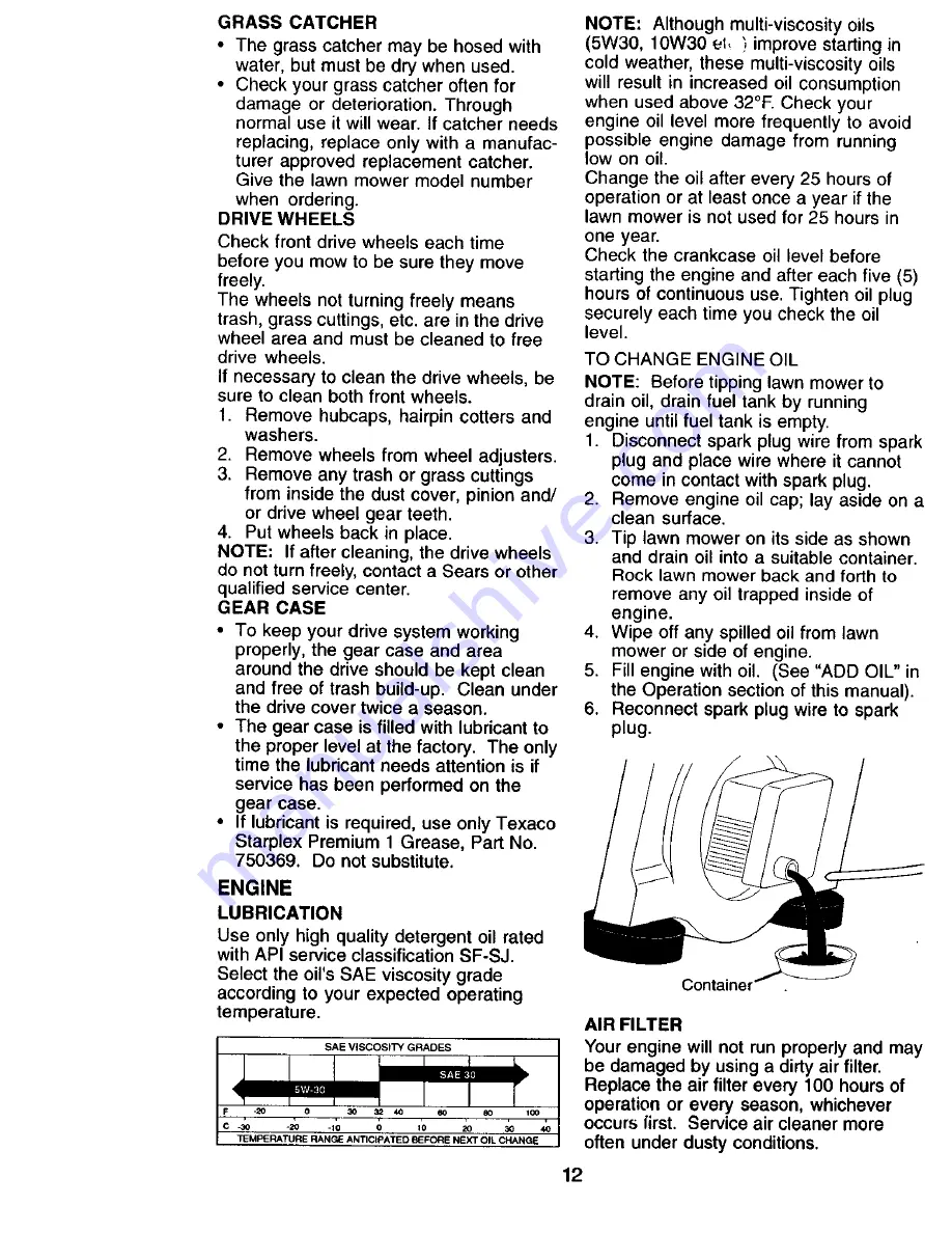 Craftsman 917.378460 Owner'S Manual Download Page 12